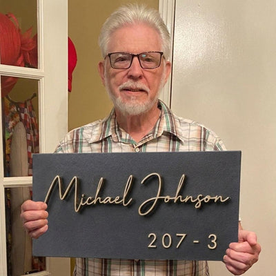 Modern ACP Name Plate, Personalized Door Sign, Custom Apartment Number Plaque