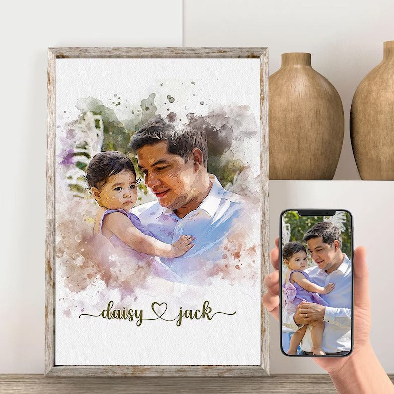 Watercolor Portrait from Photo Gifts for Dad | Fathers Day Gifts