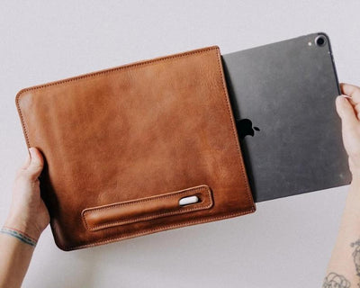 Leather ipad sleeve, - Boston Creative Company