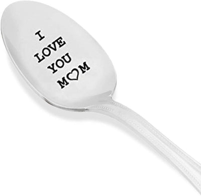 I Love You Mom Engraved Spoon Gift under 20 for Mommy Best Selling Silverware Gift Items - BOSTON CREATIVE COMPANY