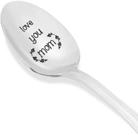 Engraved Stainless Steel Coffee Spoon  for Mother - Love You Mom Spoon Gift for Mom - Personalized Birthday Gift for Mama - BOSTON CREATIVE COMPANY