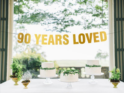 90 Years Loved - Party Banner - Birthday & Retirement Banner