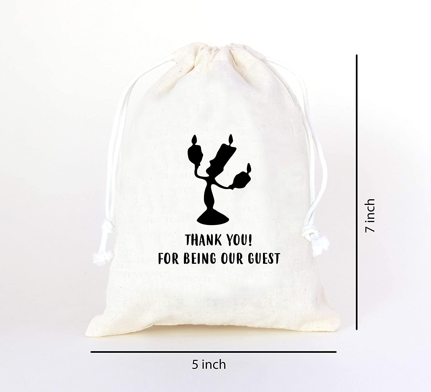 Thank You Tag Drawstring Bag Wedding Favors for Guests - Goodie Bags for  Kids Birthday Bridesmaid Graduation