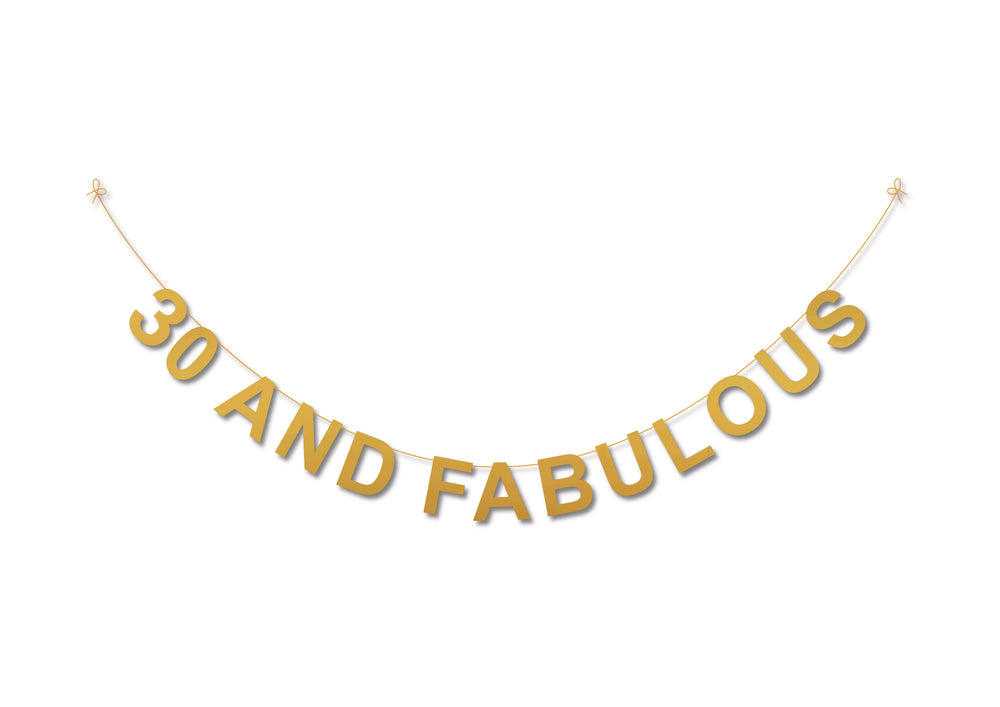 Gold Banner for Birthday Party | 30 & Fabulous Hanging Wedding Decors | Christmas Party Suplies