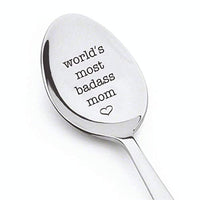 World's Most Badass Mom Engraved Mothers Day Gift Spoon Anniversary Gift For Mom Gift For Wife Support Unique Stainless Steel Spoon Gift Ideas Mothers Day Gift - BOSTON CREATIVE COMPANY