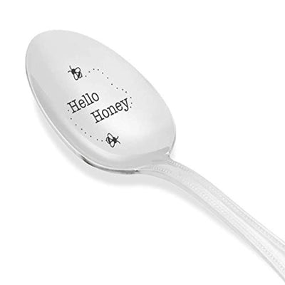 Hello Honey With Bees | Gift For Wife | Girl Friends Gifts | Engraved Stainless Steel Spoons - BOSTON CREATIVE COMPANY