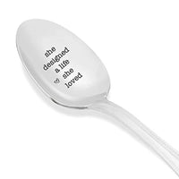 She Designed A Life She Loved Engraved Stainless Steel Spoon Token Of Love Cute Perfect Gift For Her BestFriend Loved Ones Wife Valentine On Birthday Anniversary Wedding And Special Occasions - BOSTON CREATIVE COMPANY