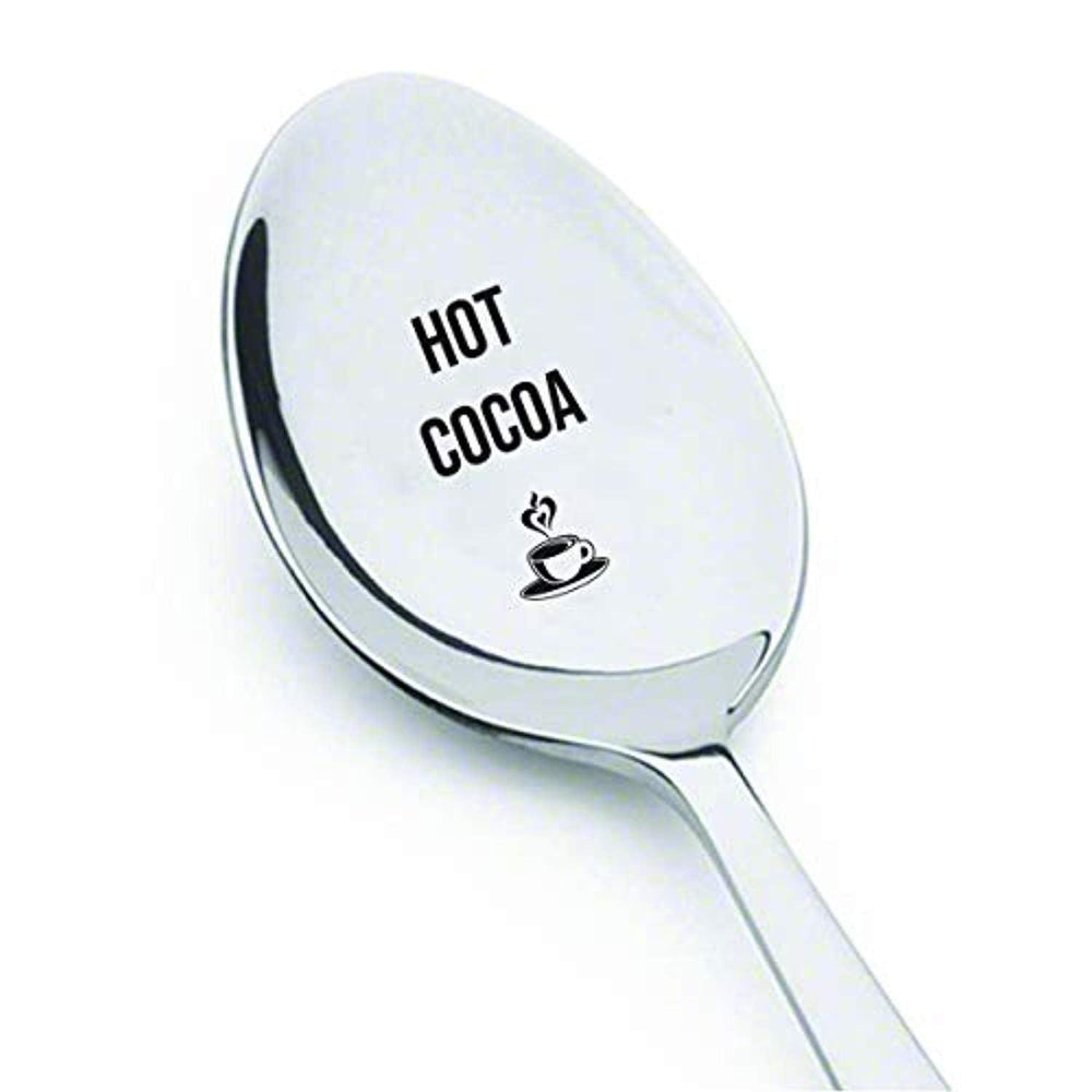 Hot Cocoa With Coffee Hot Chocolate Spoon For Stocking Stuffer Engraved Coffee Spoon Anniversary Unique Love Gift Coffee Lovers Gift Idea - BOSTON CREATIVE COMPANY