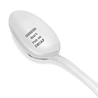 GENIUS DON'T RUN ON DECAF Spoon-Caffeine Addict Presents- Unisex Best Gifts For Coffee Lovers-Engraved Stainless Steel Spoon. - BOSTON CREATIVE COMPANY