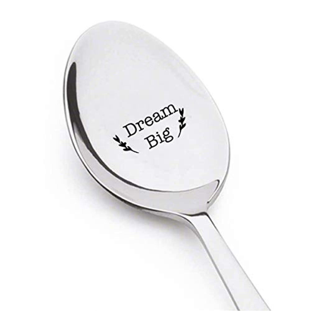 Dream Big- engraved spoon- coffer lover- engraved silver ware by Boston creative company#SP_024 - BOSTON CREATIVE COMPANY