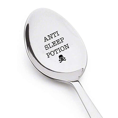 Anti Sleep Potion Engraved Stainless Steel Spoon- Best Present - Best selling Gifts - Small Cute Gifts For Sleepy Friends - BOSTON CREATIVE COMPANY