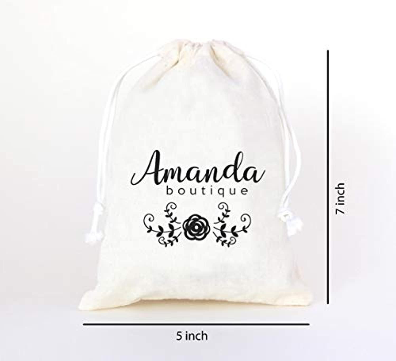 Custom Logo Drawstring Canvas Gift Bags + Favor Bags