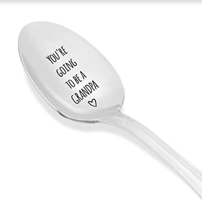 Pregnancy Announcement Reveal Ideas Stainless Steel Engraved Spoon for Grandfather Promotion - BOSTON CREATIVE COMPANY