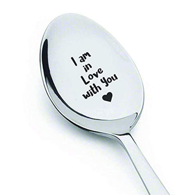 Valentines day gift - Romantic love gift for men women - I Am In Love With You Spoon gifts for Couple Valentine gift for Him Wedding Anniversary Gift Special Engraved Spoon Gift - BOSTON CREATIVE COMPANY