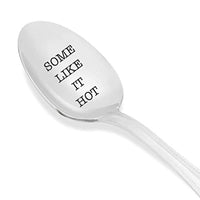 Some Like It Hot - Stainless Steel Spoon For Coffee Bar- Engraved Spoon Kitchen Accessories Cute Pretty Drink Mate Of Stainless Steel Spoons - BOSTON CREATIVE COMPANY