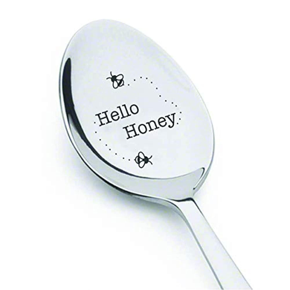 Hello Honey Engraved Spoon Gifts For Wife , Girl , Friends Or Loved Ones - BOSTON CREATIVE COMPANY