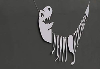 Dinosaur Birthday Banner Party Decoration Dino Dinosaur Bone Birthday Banner Unique Decorations for Dinosaur Party Supplies Jurassic T-REX Garland Party Decoration Supplies - BOSTON CREATIVE COMPANY