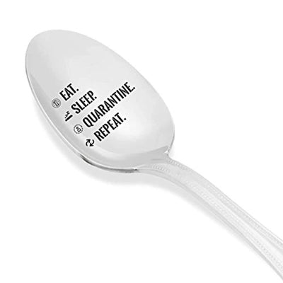 Funny Quarantine Gag Gifts for Men Women-Engraved Social Distancing Spoon Gift - BOSTON CREATIVE COMPANY