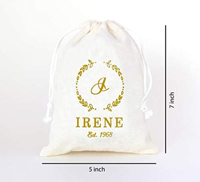 Personalized Drawstring Bags-Custom Bridal Bags–Set of 30 - BOSTON CREATIVE COMPANY