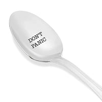 DON'T PANIC Spoon- Birthday Gifts For Teen Girls -Engraved Christmas Present For Mom Dad - BOSTON CREATIVE COMPANY