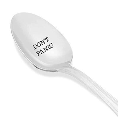 DON'T PANIC Spoon- Birthday Gifts For Teen Girls -Engraved Christmas Present For Mom Dad - BOSTON CREATIVE COMPANY