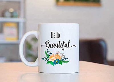 Ideas from Boston- Hello beautiful mug, Beautiful coffee mug, Gift For friends sister brother, FunnyQuotes, Mugs for couple, Ceramic coffee mugs, Girl cups - BOSTON CREATIVE COMPANY