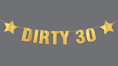 Dirty 30 Birthday Party Supplies For Men Women-cheers And Beers To 30 Years Banner For Happy 30th Birthday Wedding Anniversary Party Supplies Decorations - PRESTRUNG Dirty 30 Banner Party Favors - BOSTON CREATIVE COMPANY