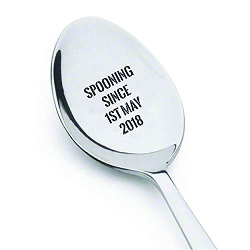 Engraved Spoon Gift for Couples-Romantic Anniversary Stainless Steel Spoon - BOSTON CREATIVE COMPANY