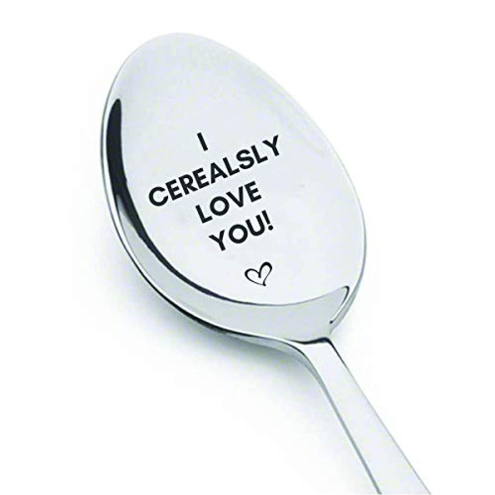 I Cerealsly Love You Cereal Spoon Anniversary Wedding Boyfriend Girlfriend Valentine Unique Token of Love - BOSTON CREATIVE COMPANY