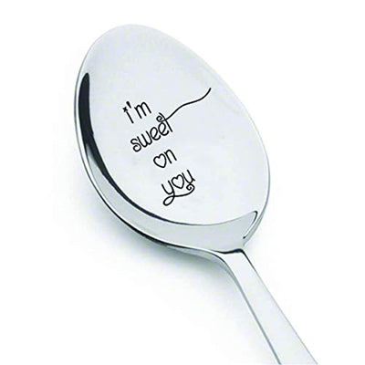 I'm Sweet On You - Engraved silverware spoon for kitchen decor by Boston Creative company LLC .# A7 - BOSTON CREATIVE COMPANY