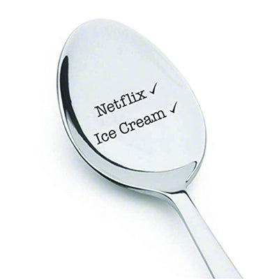 Engraved Spoon Gift For Netflix , Ice Cream Lover - BOSTON CREATIVE COMPANY