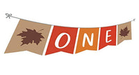 One Maple Leaf Fall happy Birthday Banner For Boy or Girl-Home Decor Autumn Fall Rustic Harvest Garland Party Decorations -Orange And Brown Birthday Banner Decor-First Birthday Decorations Fall - BOSTON CREATIVE COMPANY