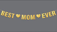 Best Mom Ever Mother’s Day Decor from Daughter and Son Hanging Banner-mom Birthday Party Decorations-Christmas Gifts -Party Supplies-Special Unique Gift for Mom-Gold Foil Hanging Banner - BOSTON CREATIVE COMPANY