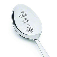 Inspirational Gift for Women | Plants Love Coffee Engraved Spoon Gift for Men/Women - BOSTON CREATIVE COMPANY