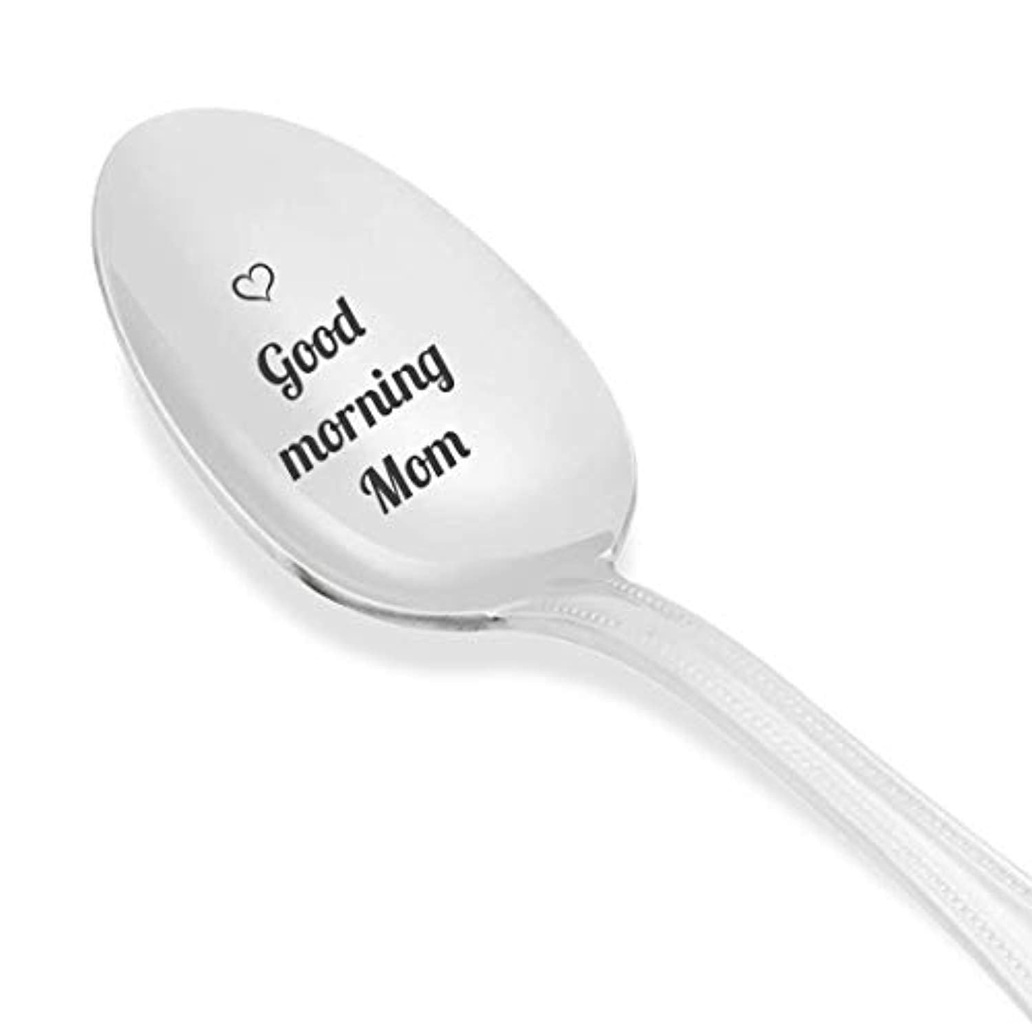 Best Mom Gifts - Good Morning Super Mom - Tea Coffee Lover Stainless Steel  Engraved Spoon Funny Mom Gift for Birthday Mother's Day Xmas