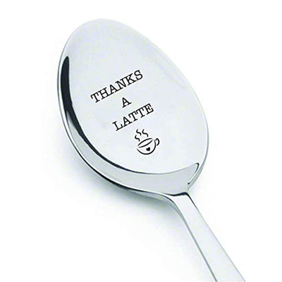 THANKS A LATTE Spoon-Perfect Gift for a Colleagues for Having Tea/Coffee - BOSTON CREATIVE COMPANY
