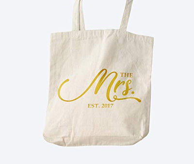 Mrs Tote Bag, Bridal Shower Gift (Black)-Best Selling Gifts for Women-Gifts under 20 - BOSTON CREATIVE COMPANY