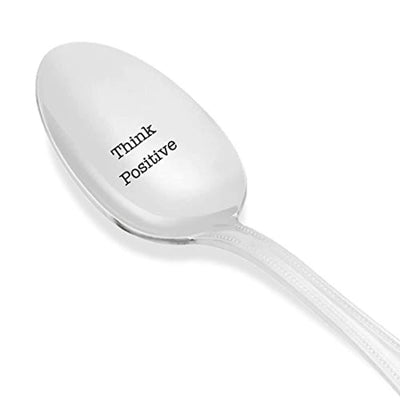 THINK POSITIVE Spoon-Think And Grow With Positive Ideas-Awesome Gifts For Friends Loved One-best Selling Engraved Spoon - BOSTON CREATIVE COMPANY