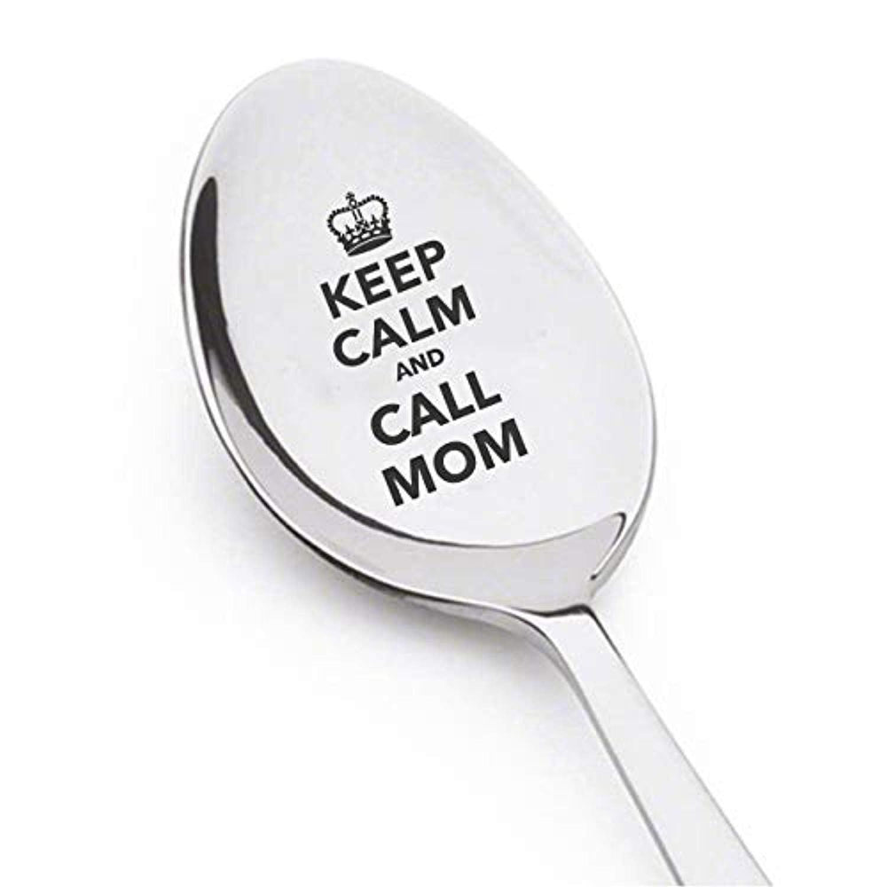 Keep Calm And Call Mom Mothers Day Spoon Gift Coffee Spoon Gift For Her Gift For Mom Unique Spoon Gift Ideas Best Moms Gift Vintage Silverware Birthday Gift For Mom - BOSTON CREATIVE COMPANY