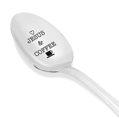 Coffee and Jesus-Coffee lover Gift-Engraved Coffee Spoon - BOSTON CREATIVE COMPANY