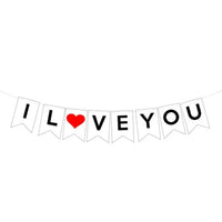 I love you banner | Valentines day decoration kit | Valentine's Day Proposal Courtship Wedding Anniversary Bridal Party Decorations | Proposal decoration | First anniversary decoration - BOSTON CREATIVE COMPANY