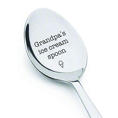 Grandpa's Ice Cream Spoon | Grandpa Gift Ideas | Birthday Gifts For Grandpa | Engraved Stainless Steel Spoon - BOSTON CREATIVE COMPANY