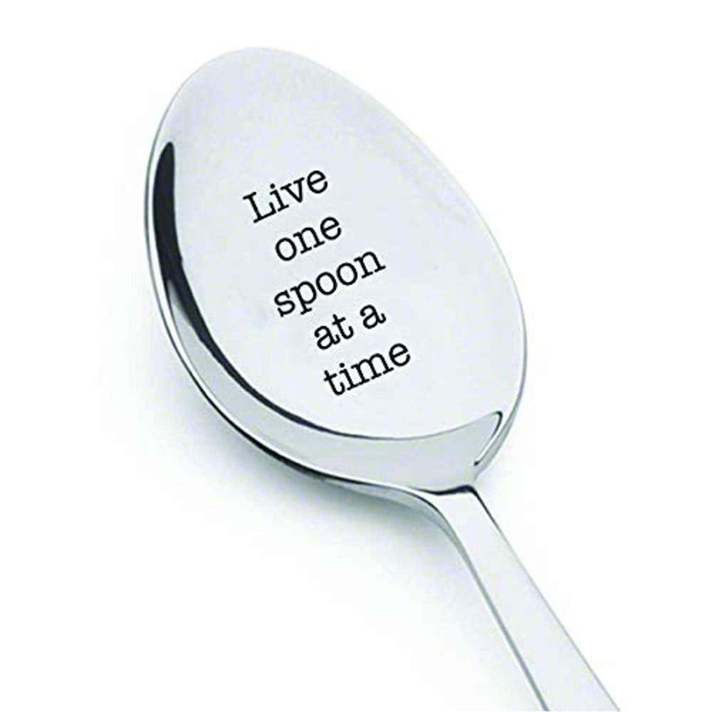 Live one spoon at a time - engraved spoon - Spoonie Gift - Spoon Theory - invisible illness - chronic pain - rustic spoon - inspirational quote - Encouragement gifts - best friends gifts - mom gifts - BOSTON CREATIVE COMPANY