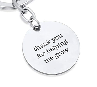 Inspirational Keychain Gift for Mom-Thank You For Helping Me Grow Love Keychain for Her - BOSTON CREATIVE COMPANY