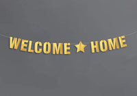 Golden welcome home banner| Baby decoration|Welcome home daddy|Welcome home kit| Party sign|Welcome home party|Bachelor party decor| - BOSTON CREATIVE COMPANY