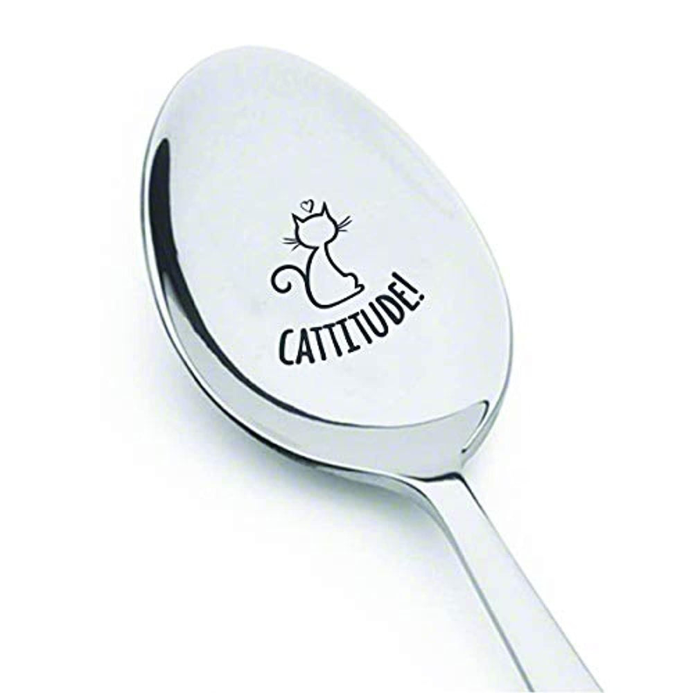 Cat Lover Engraved Spoon Gift for Teenager - BOSTON CREATIVE COMPANY