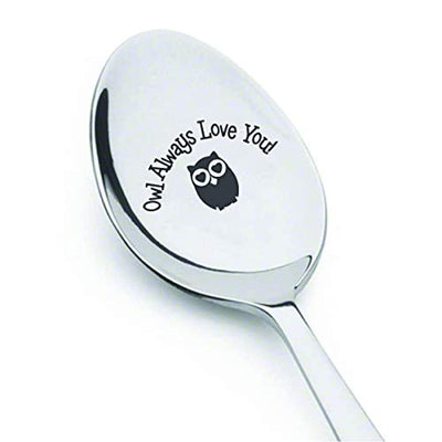 Owl Gifts for Women | Funny Friend Gifts for Friendship Day/Christmas/Birthday | Gifts for Sister | Engraved Spoon | Valentines Day Gift for Wife/Girlfriend - BOSTON CREATIVE COMPANY