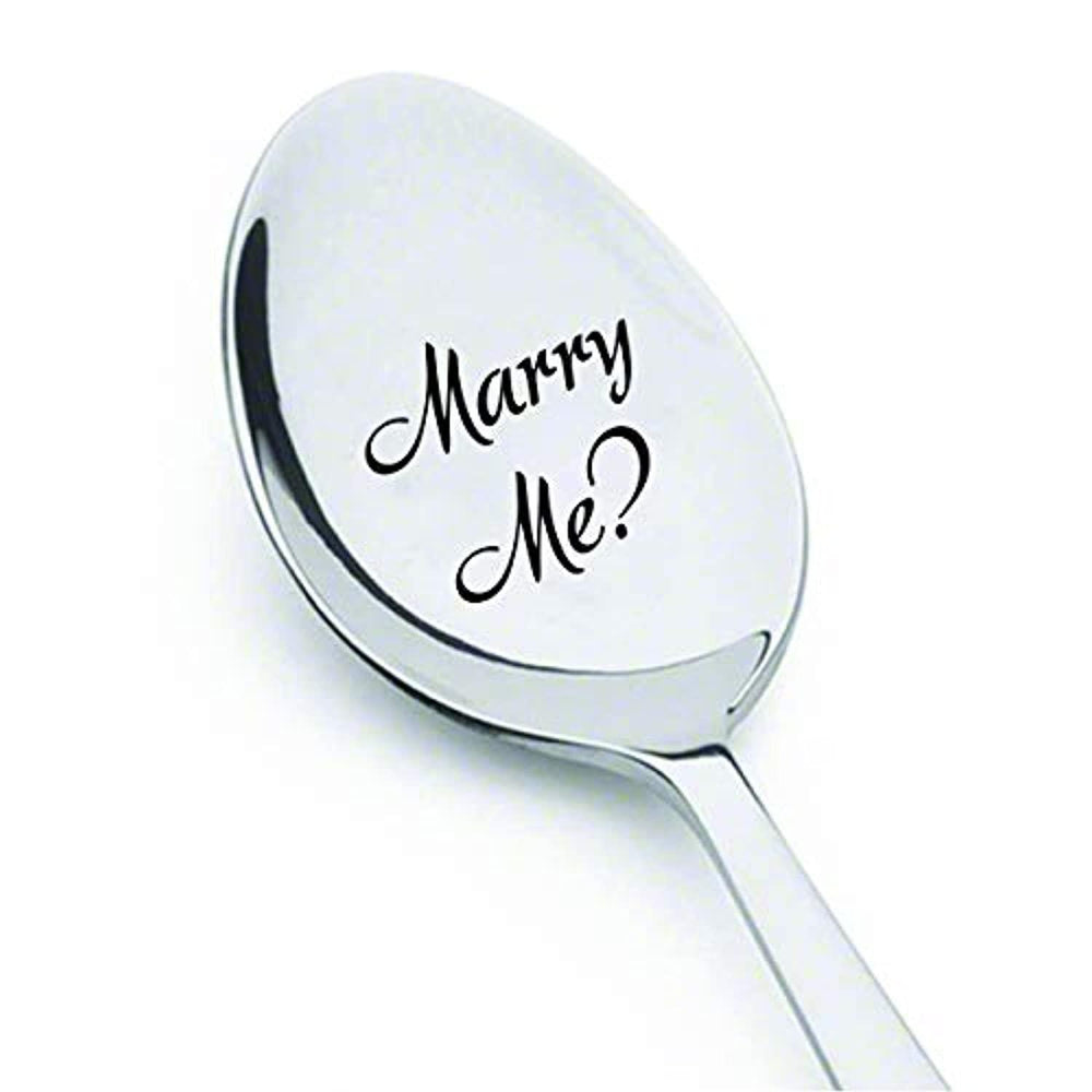 Surprise Love Proposal Gift Spoons for Him and Her | Marry Me ? Engraved Presents - BOSTON CREATIVE COMPANY