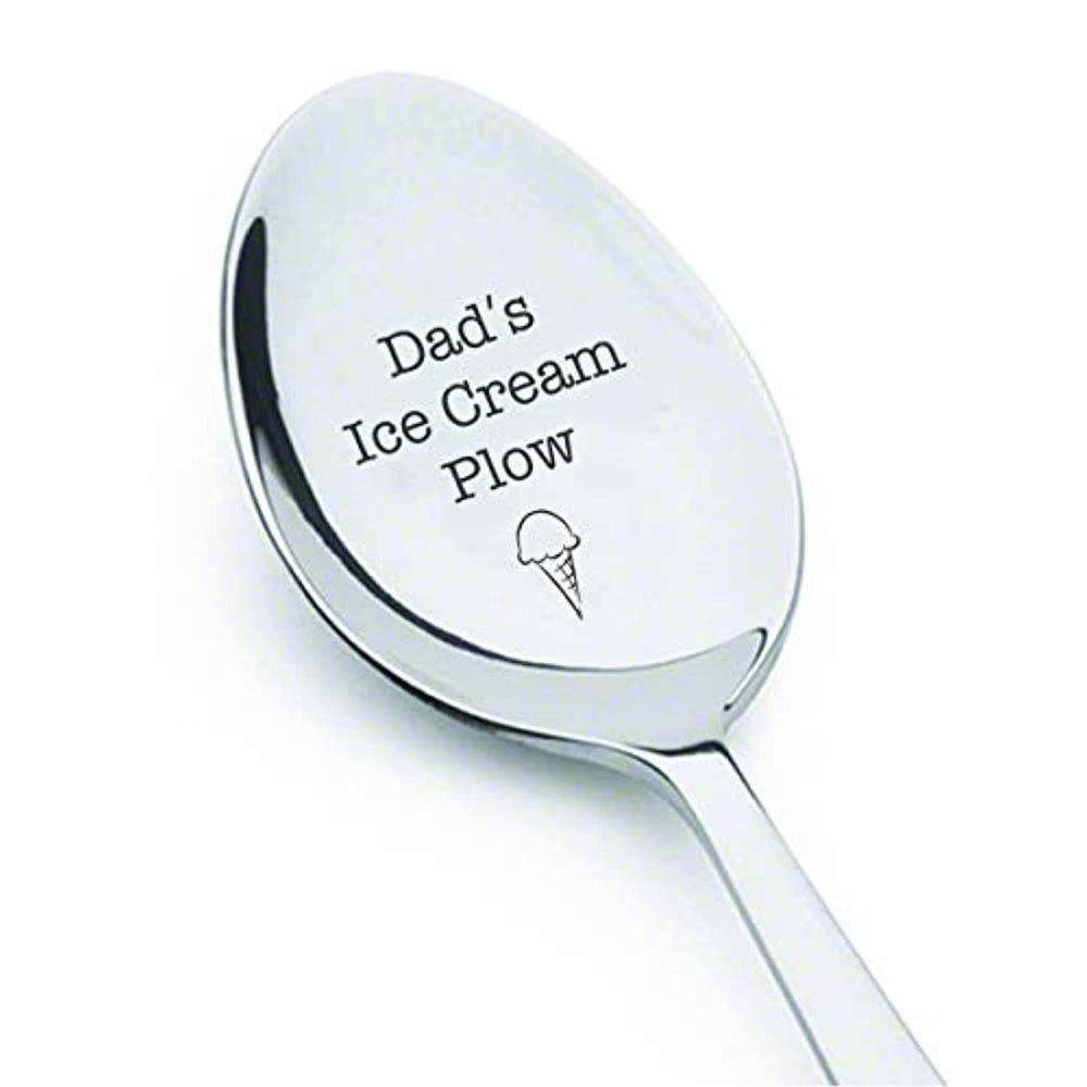 Dad's Ice Cream Plow Engraved Spoon Gifts For Fathers Day - BOSTON CREATIVE COMPANY