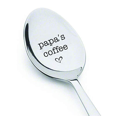 Papa's Coffee Engraved Spoon Gifts for Dad - BOSTON CREATIVE COMPANY